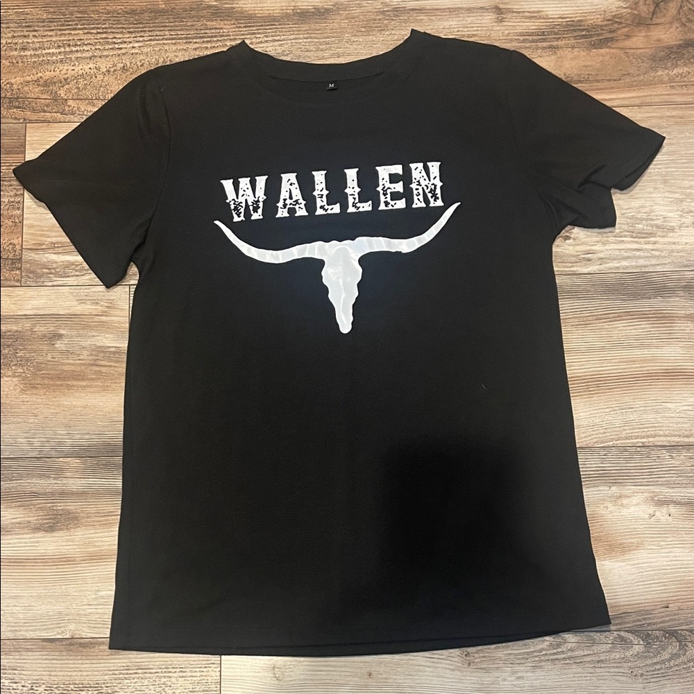 SHEIN Morgan Wallen Graphic T Shirt Medium Black Country Song Lyrics Concert